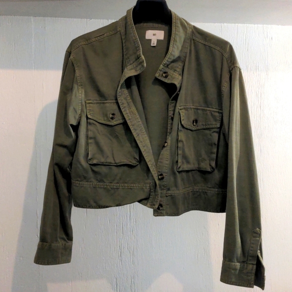 Like New! BP khaki 100% cotton army green jacket - Picture 2 of 11